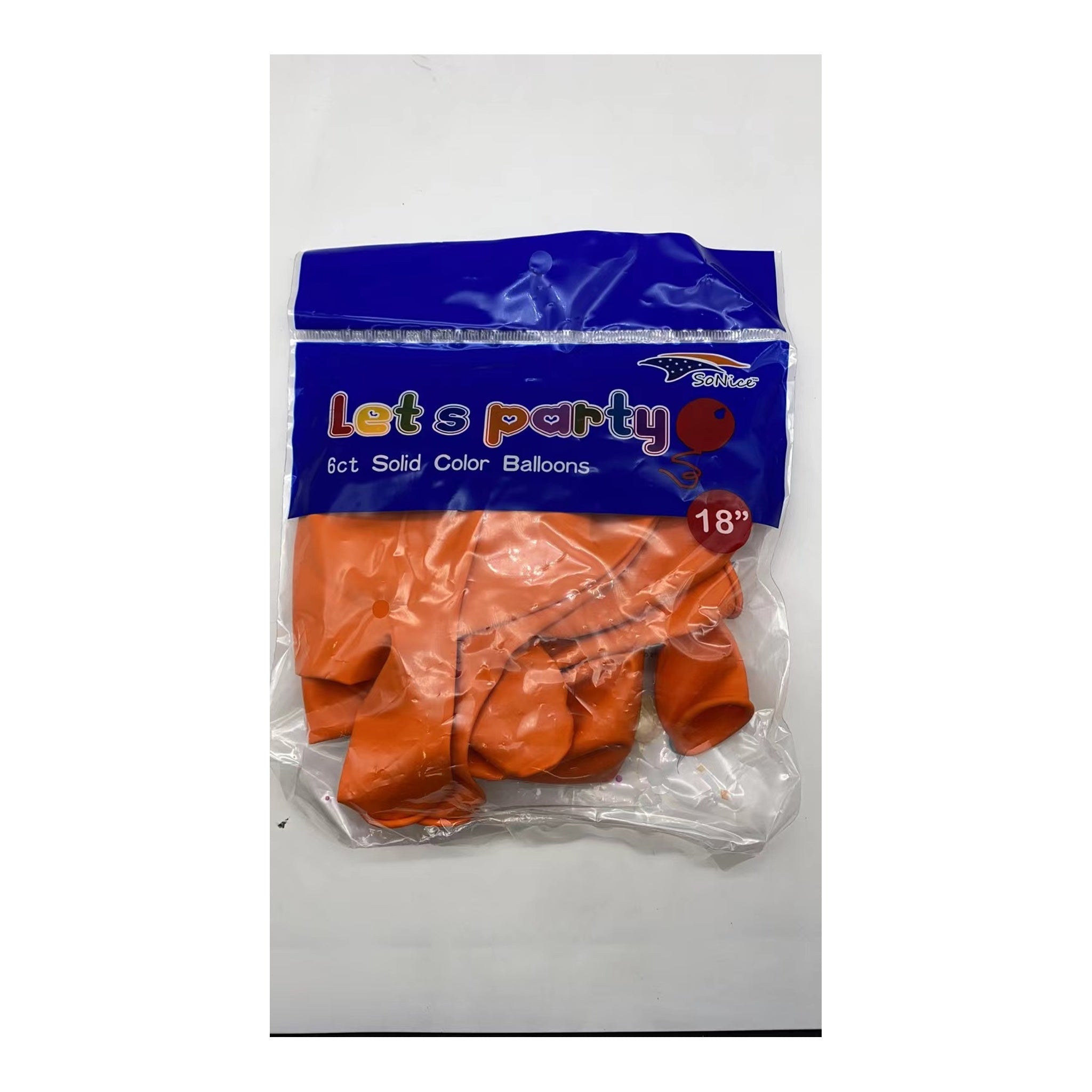 18"Balloon 6 ct Orange